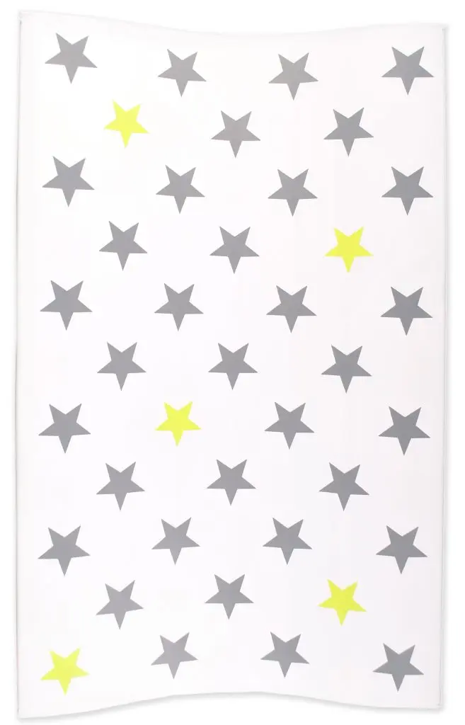 Waskussen 72x44cm Sterren Zilver/Lime | Wit