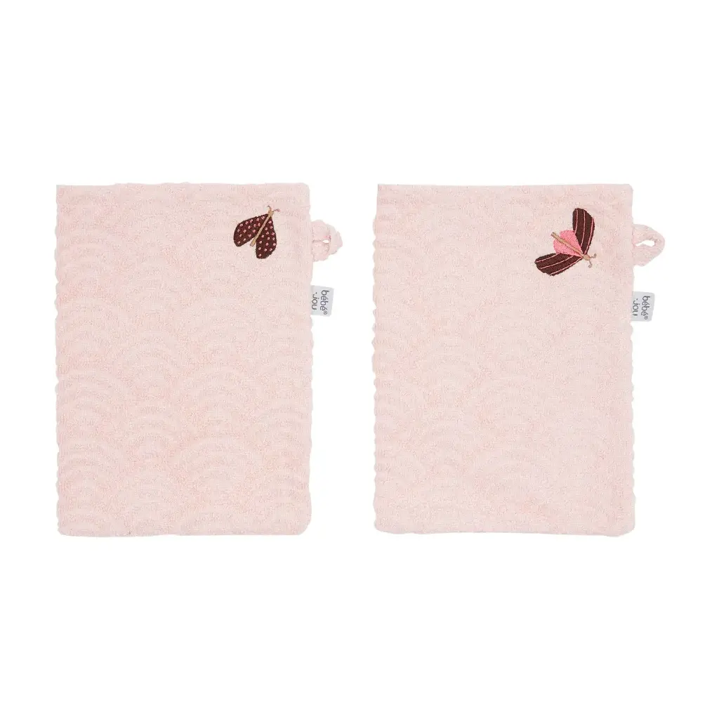 Washandjes 2 Stuks Sweet Butterfly | Roze