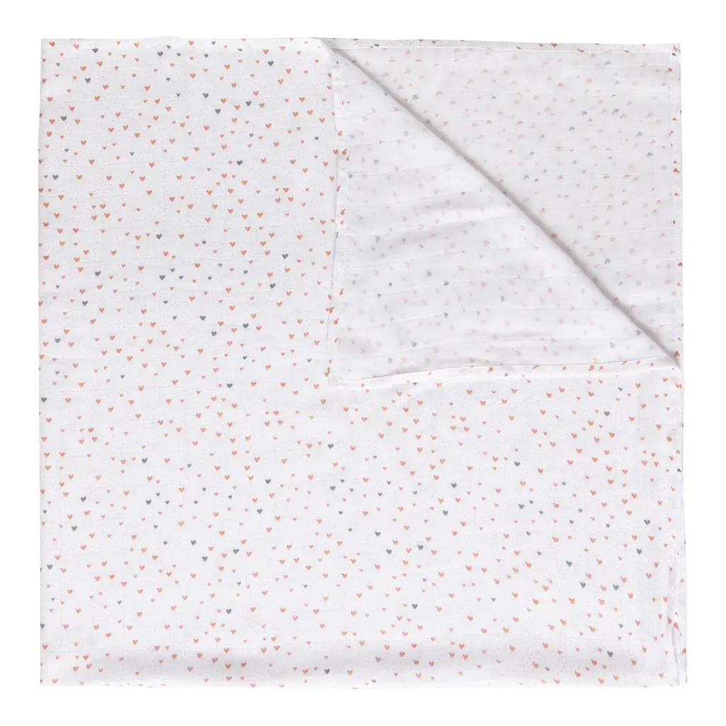 Doek Tetra 110x110cm Fabulous Hearts | Wit