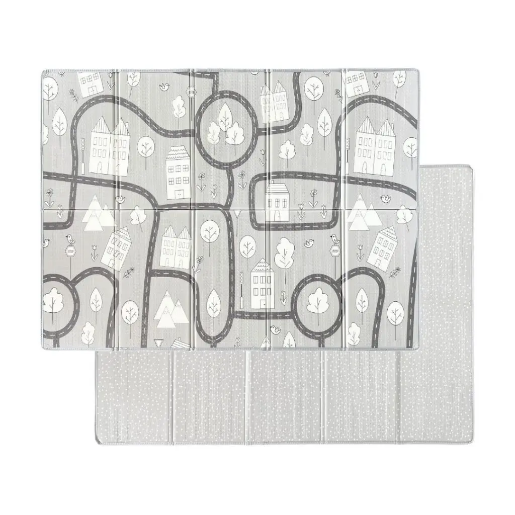 Opvouwbare Speelmat 150x190cm Dots/City Grey | Grijs