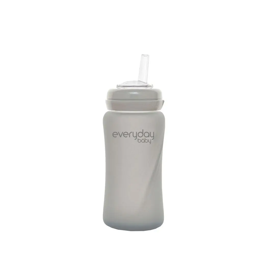 Beker Met Rietje Glas 150ml Quiet Grey | Grijs