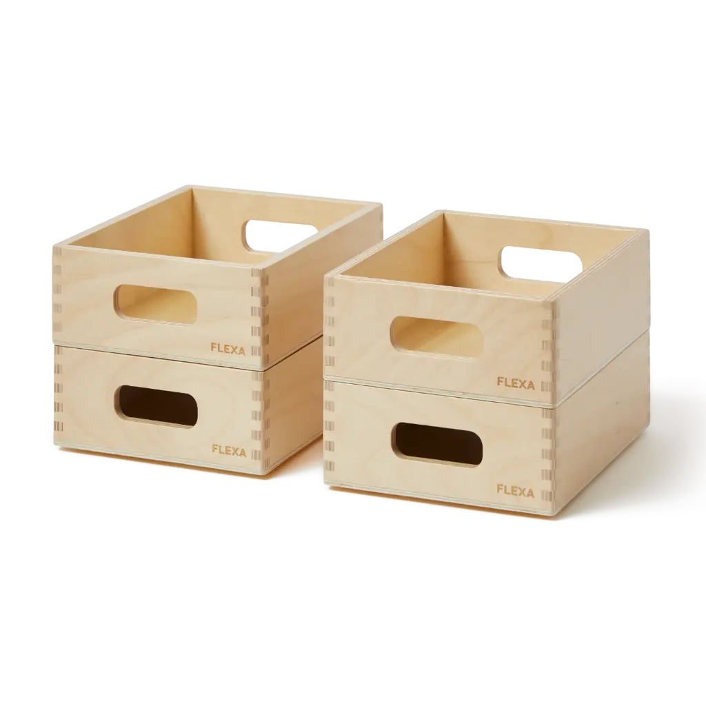 Houten Opbergdoosset 4 Stuks Nature