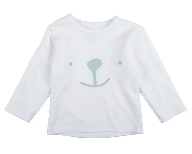 T-Shirt Bear Smile White | Wit