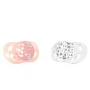 Fopspenen 0-6m Pastel Peach/White | Perzik/Wit