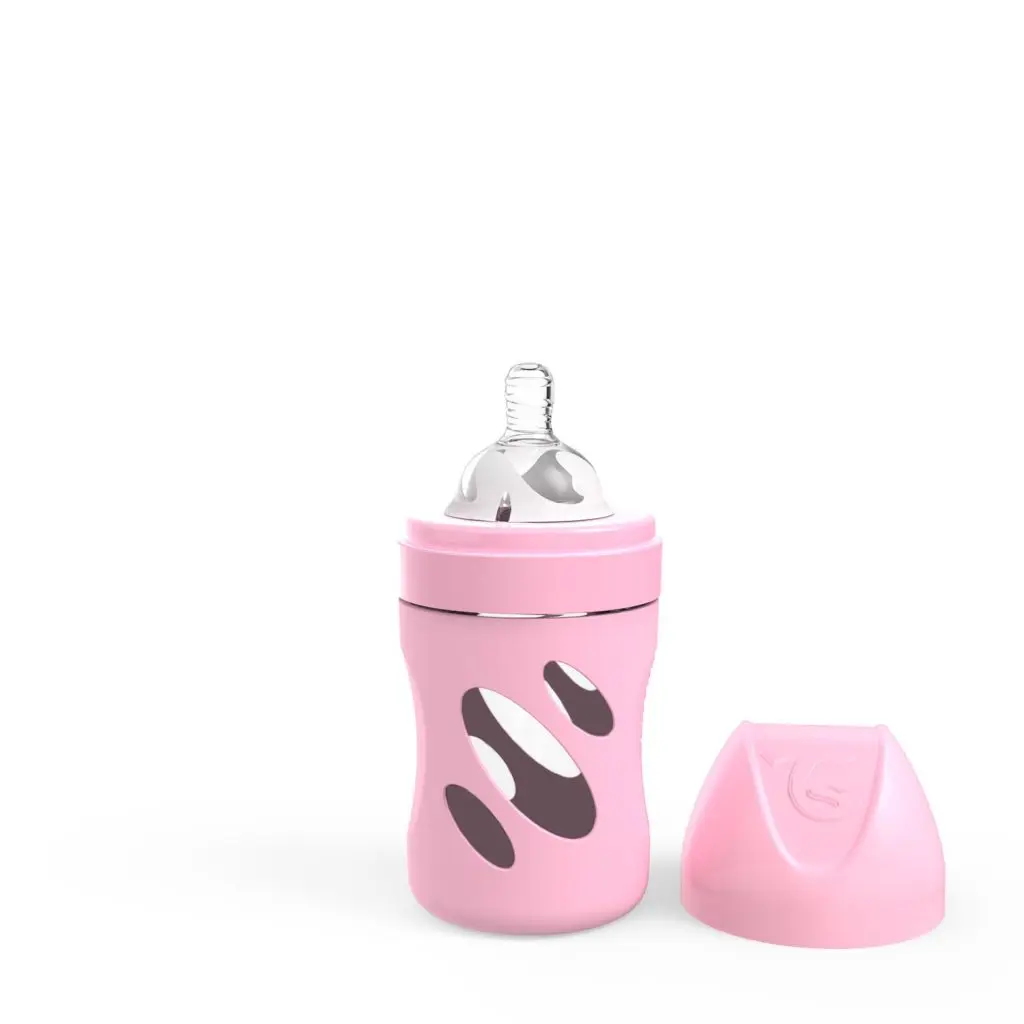 Fles Glas 180ml Pastel Pink | Roze