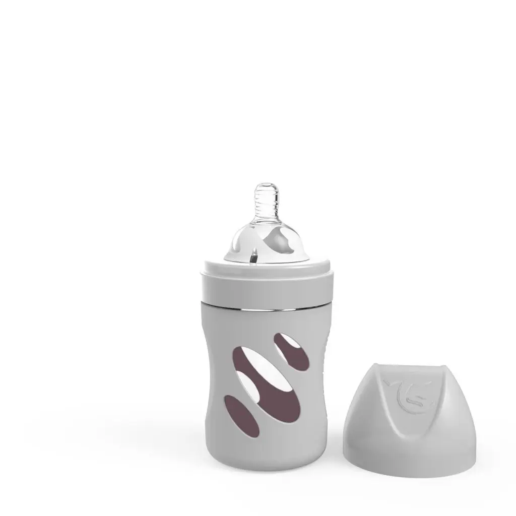 Fles Glas 180ml Pastel Grey | Grijs