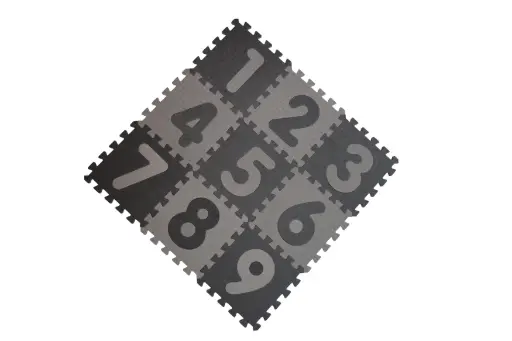 [01392-00] Puzzeltegels 9 Stuks 9x90cm Numbers Grey | Grijs
