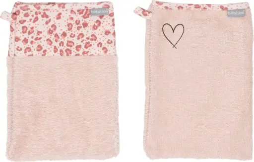 [03032-123] Washandjes 2 Stuks Leopard Pink | Roze