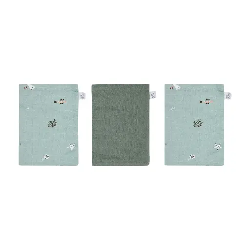 [03050-022] Washandjes Tetra 3 Stuks Ocean Vibes | Groen