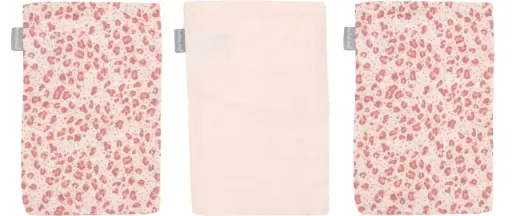 [03050-123] Washandje Tetra 3 Stuks Leopard Pink | Roze