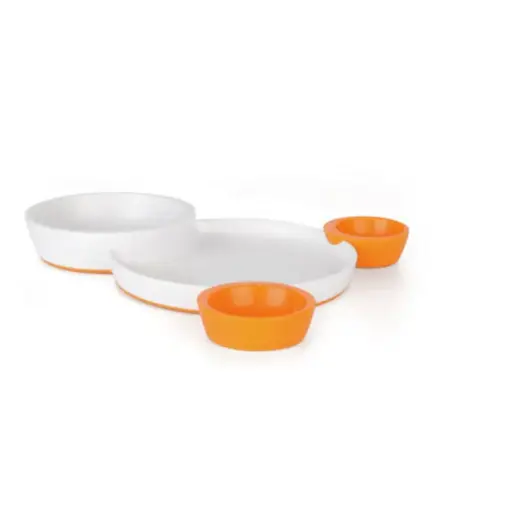 [02425-01] Eetbord Groovy | Wit/Oranje