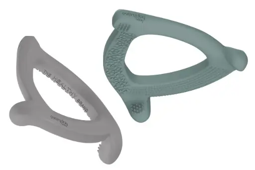 [10555-00] Bijtring Silicone 2 Stuks Harmony Green/Quiet Grey | Groen/Grijs
