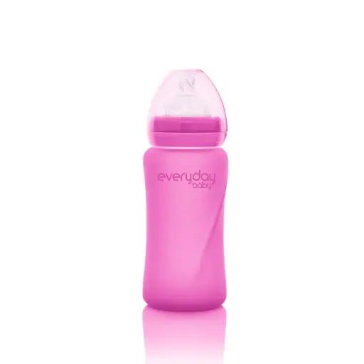 [10232-00] Fles Glas Heat Sensing 240ml Cerise Pink | Roze