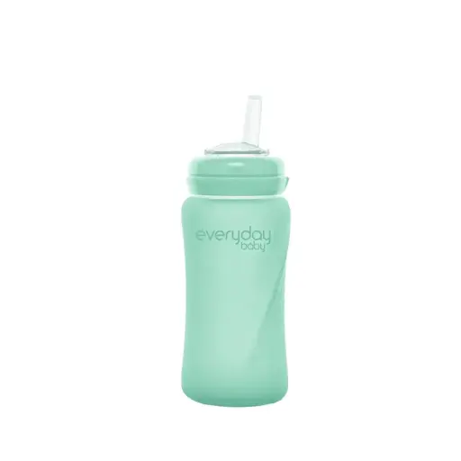 [10389-00] Beker Met Rietje Glas 150ml Mint Green | Mint