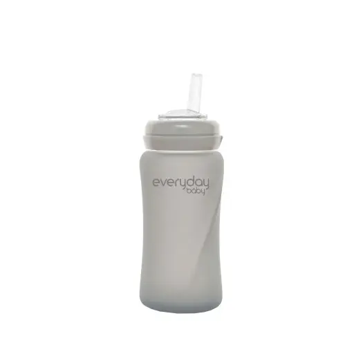 [10391-00] Beker Met Rietje Glas 150ml Quiet Grey | Grijs