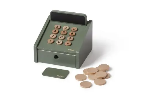 [14111-131] Caisse enregistreuse Bois 12 Pièces Dusty Green | Vert