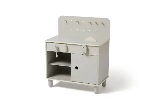 [15100-105] Houten Werkbank Natural Grey | Grijs