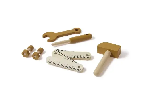 [15102-110] Houten Gereedschapsset 8 Stuks Mustard | Oker