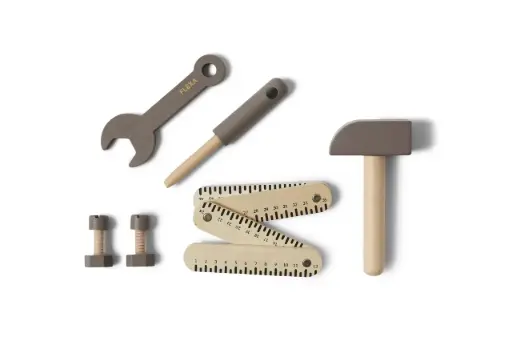 [15102-160] Houten Gereedschapsset 8 Stuks Dusty Brown | Bruin