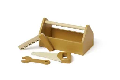 [15104-110] Houten Gereedschapskist 4 Stuks Mustard | Oker
