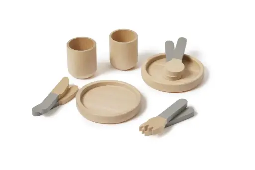 [17104-133] Houten Servies 10 Stuks Greenish | Groen