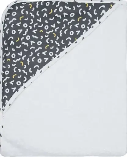 [0L010-18] Badcape 75x85cm Memphis Grey | Wit/Antraciet