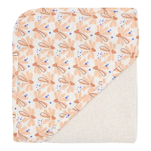 [0L010-51] Badcape 75x85cm Flower Fever Nude | Meerkleurig