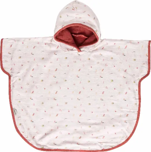 [0L015-27] Poncho Tetra Sunset Shapes | Meerkleurig