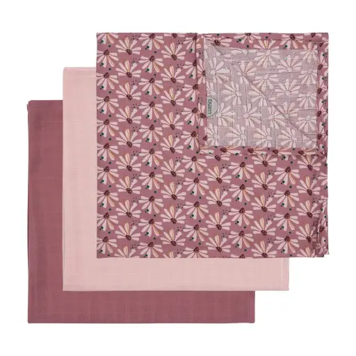 [0L051-37] Doeken Tetra 70x70cm 3 stuks Flower Fever | Meerkleurig