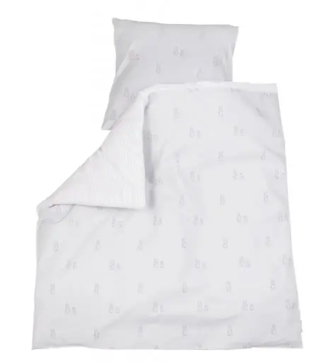 [01155-214] Dekbedovertrek 80x80cm Bunny | Grijs