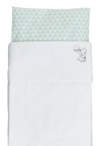 [01212-550] Laken 120x150cm Wishing Pooh | Wit/Groen