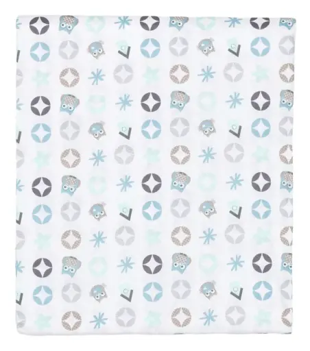 [01202-532] Laken 80x100cm Owl Family | Meerkleurig