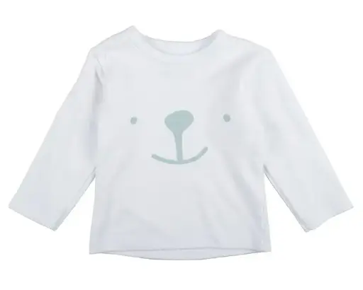 T-Shirt Bear Smile White | Wit