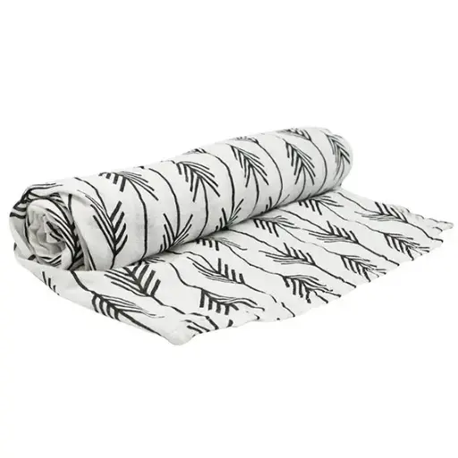 [01587-16] Wikkeldoek Bamboe Tetra 120x120cm Arrows | Wit/Zwart