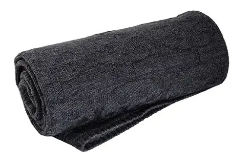 [01316-321] Deken Gebreid 100x130cm Stuga | Antraciet