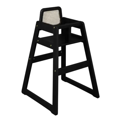[00405-08] Hoge Stoel Rattan Black Wash | Zwart