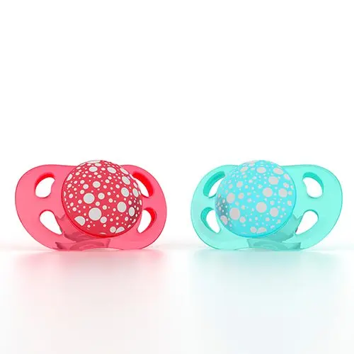 [78085-00] Sucettes 0-6m 2 Pièces Peach/Turquoise | Pêche/Turquoise
