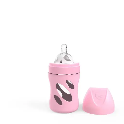 [78576-00] Fles Glas 180ml Pastel Pink | Roze