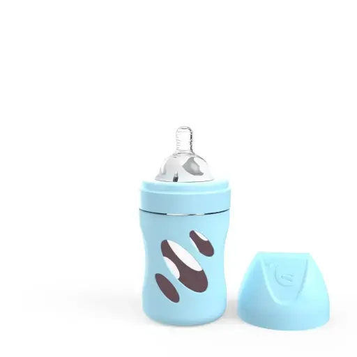 [78577-00] Fles Glas 180ml Pastel Blue | Blauw