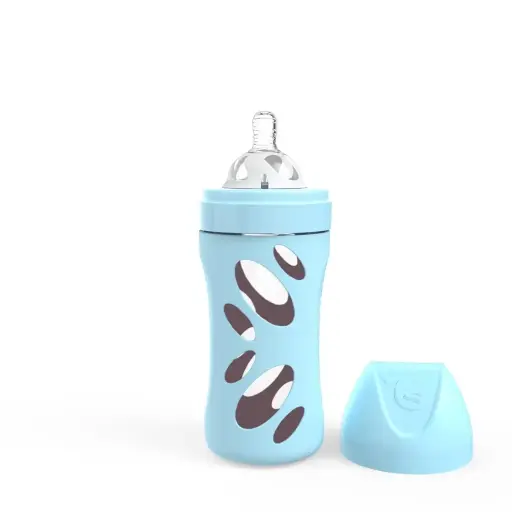 [78583-00] Fles Glas 260ml Pastel Blue | Blauw