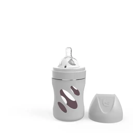 [78678-00] Fles Glas 180ml Pastel Grey | Grijs