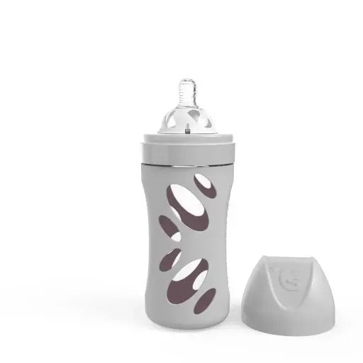 [78679-00] Fles Glas 260ml Pastel Grey | Grijs