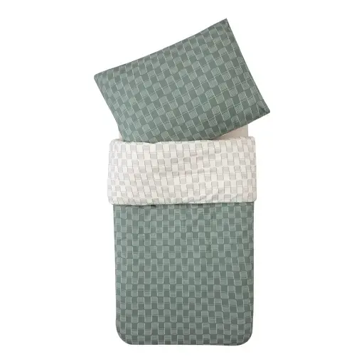 [01168-705] Tuck-Inn Dekbedovertrek 140x200cm Sticky Stripes | Groen