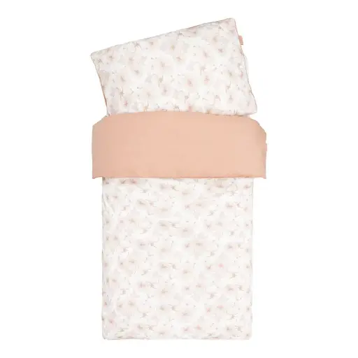 [21232-012] Tuck-Inn Dekbedovertrek 140x200cm Flower Powder | Wit/Roze