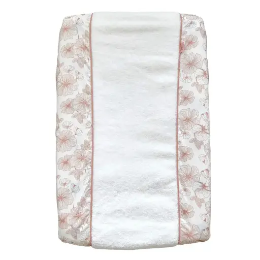 [10002-012] Waskussenhoes Flower Powder | Wit/Roze