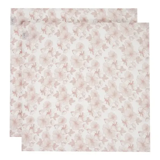 [01609-712] Doeken Tetra 2 Stuks 65x65cm Flower Powder | Wit/Roze