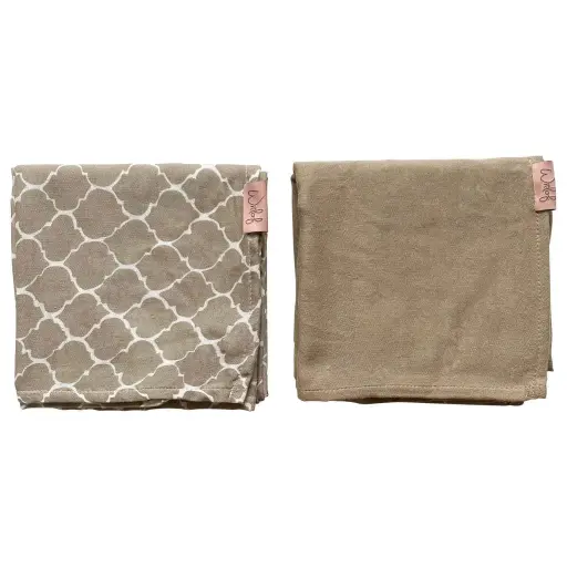 [01609-728] Doeken Tetra 2 Stuks 80X80cm Once Upon A Dream Sand | Beige